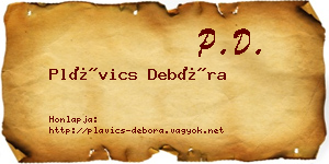 Plávics Debóra névjegykártya